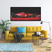 Quadro Decorativo Ferrari GP F1 Corrida 130x60 Moldura preta 2x2 cm - Foto 7