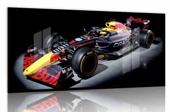 Quadro Decorativo Gp F1 Corrida redbull Carro 130x60 moldura preta 2x2 cm