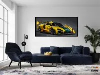 Quadro Decorativo MC Laren esportivo 130x60 Carro Moldura preta 2x2 cm - Foto 4