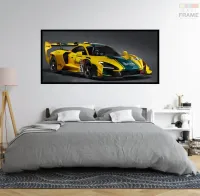 Quadro Decorativo MC Laren esportivo 130x60 Carro Moldura preta 2x2 cm - Foto 5