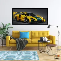 Quadro Decorativo MC Laren esportivo 130x60 Carro Moldura preta 2x2 cm - Foto 7