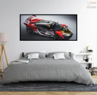 Quadro Decorativo Mc Laren Senna Marlboro Carro 130x60 preta 2x2 cm - Foto 5
