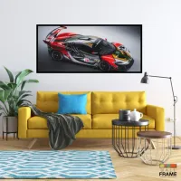 Quadro Decorativo Mc Laren Senna Marlboro Carro 130x60 preta 2x2 cm - Foto 7