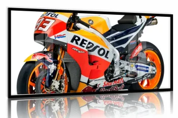 Quadro Decorativo Moto Esportiva Ação 130x60 Moldura preta 2x2 cm