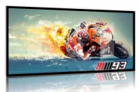 Quadro Decorativo Moto Esportiva Adrenalina 130x60 Moldura preta 2x2 cm
