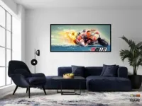 Quadro Decorativo Moto Esportiva Adrenalina 130x60 Moldura preta 2x2 cm - Foto 4