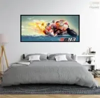 Quadro Decorativo Moto Esportiva Curvas 130x60 Moldura preta 2x2 cm - Foto 5