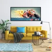 Quadro Decorativo Moto Esportiva Curvas 130x60 Moldura preta 2x2 cm - Foto 7