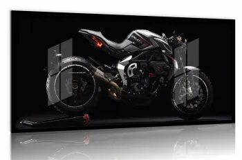 Quadro Decorativo Moto Esportiva Dinâmica 130x60 Moldura preta 2x2 cm
