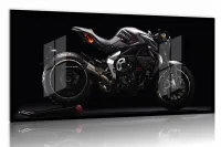 Quadro Decorativo Moto Esportiva Dinâmica 130x60 Moldura preta 2x2 cm