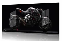 Quadro Decorativo Moto Esportiva Dinâmica 130x60 Moldura preta 2x2 cm - Foto 2