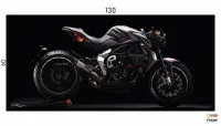 Quadro Decorativo Moto Esportiva Dinâmica 130x60 Moldura preta 2x2 cm - Foto 3