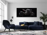Quadro Decorativo Moto Esportiva Dinâmica 130x60 Moldura preta 2x2 cm - Foto 4