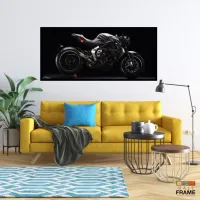 Quadro Decorativo Moto Esportiva Dinâmica 130x60 Moldura preta 2x2 cm - Foto 7