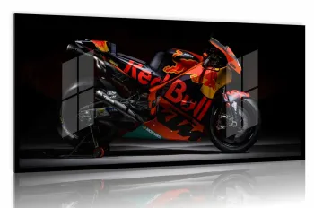 Quadro Decorativo Moto Esportiva Emoção 130x60 Moldura preta 2x2 cm