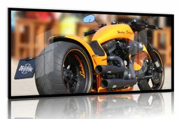 Quadro Decorativo Moto Esportiva Energia 130x60 Moldura preta 2x2 cm