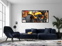 Quadro Decorativo Moto Esportiva Energia 130x60 Moldura preta 2x2 cm - Foto 4