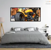 Quadro Decorativo Moto Esportiva Energia 130x60 Moldura preta 2x2 cm - Foto 5