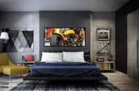Quadro Decorativo Moto Esportiva Energia 130x60 Moldura preta 2x2 cm - Foto 6