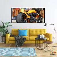 Quadro Decorativo Moto Esportiva Energia 130x60 Moldura preta 2x2 cm - Foto 7