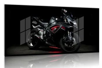 Quadro Decorativo Moto Esportiva Estilo 130x60 Moldura preta 2x2 cm