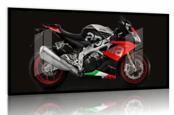Quadro Decorativo Moto Esportiva Performance 130x60 Moldura preta 2x2 cm