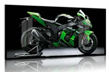 Quadro Decorativo Moto Esportiva Potência 130x60 Moldura preta 2x2 cm