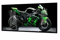 Quadro Decorativo Moto Esportiva Potência 130x60 Moldura preta 2x2 cm - Foto 2