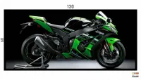 Quadro Decorativo Moto Esportiva Potência 130x60 Moldura preta 2x2 cm - Foto 3