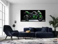 Quadro Decorativo Moto Esportiva Potência 130x60 Moldura preta 2x2 cm - Foto 4