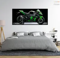 Quadro Decorativo Moto Esportiva Potência 130x60 Moldura preta 2x2 cm - Foto 5