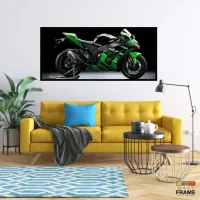 Quadro Decorativo Moto Esportiva Potência 130x60 Moldura preta 2x2 cm - Foto 7