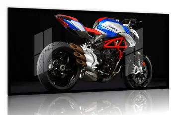 Quadro Decorativo Moto Esportiva Técnica 130x60 Moldura preta 2x2 cm