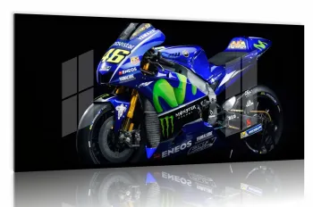 Quadro Decorativo Moto Esportiva Velocidade 130x60 Moldura preta 2x2 cm