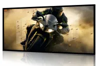 Quadro Decorativo Moto GP Ação 130x60 Moldura preta 2x2 cm - Foto 2