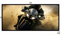 Quadro Decorativo Moto GP Ação 130x60 Moldura preta 2x2 cm - Foto 3