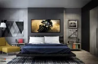 Quadro Decorativo Moto GP Ação 130x60 Moldura preta 2x2 cm - Foto 5