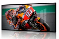 Quadro Decorativo Moto GP Aceleração 130x60 Moldura preta 2x2 cm - Foto 2