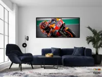 Quadro Decorativo Moto GP Aceleração 130x60 Moldura preta 2x2 cm - Foto 4
