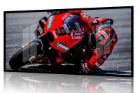 Quadro Decorativo Moto GP Alta Velocidade 130x60 Moldura preta 2x2 cm - Foto 2