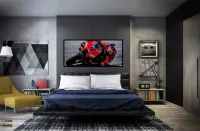 Quadro Decorativo Moto GP Alta Velocidade 130x60 Moldura preta 2x2 cm - Foto 5