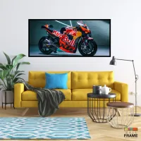 Quadro Decorativo Moto GP Campeões 130x60 Moldura preta 2x2 cm - Foto 7