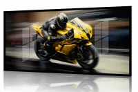 Quadro Decorativo Moto GP Competição 130x60 Moldura preta 2x2 cm - Foto 2