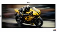 Quadro Decorativo Moto GP Competição 130x60 Moldura preta 2x2 cm - Foto 3