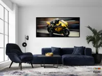 Quadro Decorativo Moto GP Competição 130x60 Moldura preta 2x2 cm - Foto 4