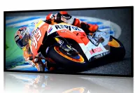 Quadro Decorativo Moto GP Dinâmica 130x60 Moldura preta 2x2 cm - Foto 2