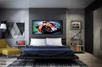 Quadro Decorativo Moto GP Dinâmica 130x60 Moldura preta 2x2 cm - Foto 5