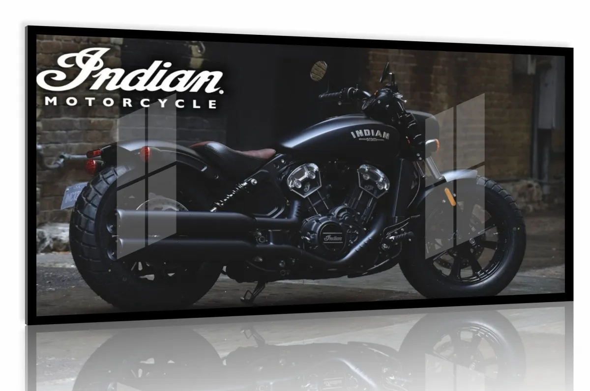 Quadro Decorativo Moto GP Energia 130x60 Moldura preta 2x2 cm Imagem