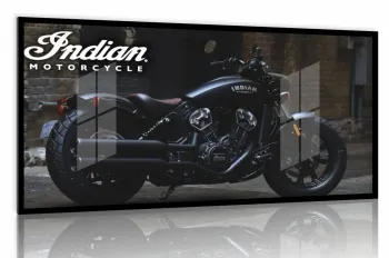 Quadro Decorativo Moto GP Energia 130x60 Moldura preta 2x2 cm