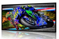 Quadro Decorativo Moto GP Exposição 130x60 Moldura preta 2x2 cm - Foto 2